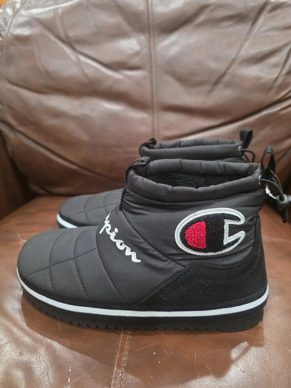 Champion Men’s Black Quilted Slip-On Boot Shoes